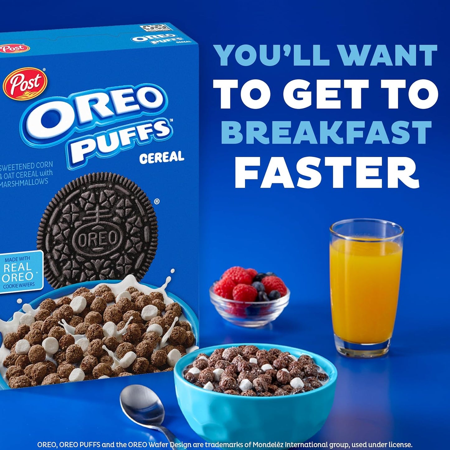Post Oreo Puff Cereal – Easy Pour-Over Breakfast Cereal for Busy Professionals and College Late Shifts, 10 oz