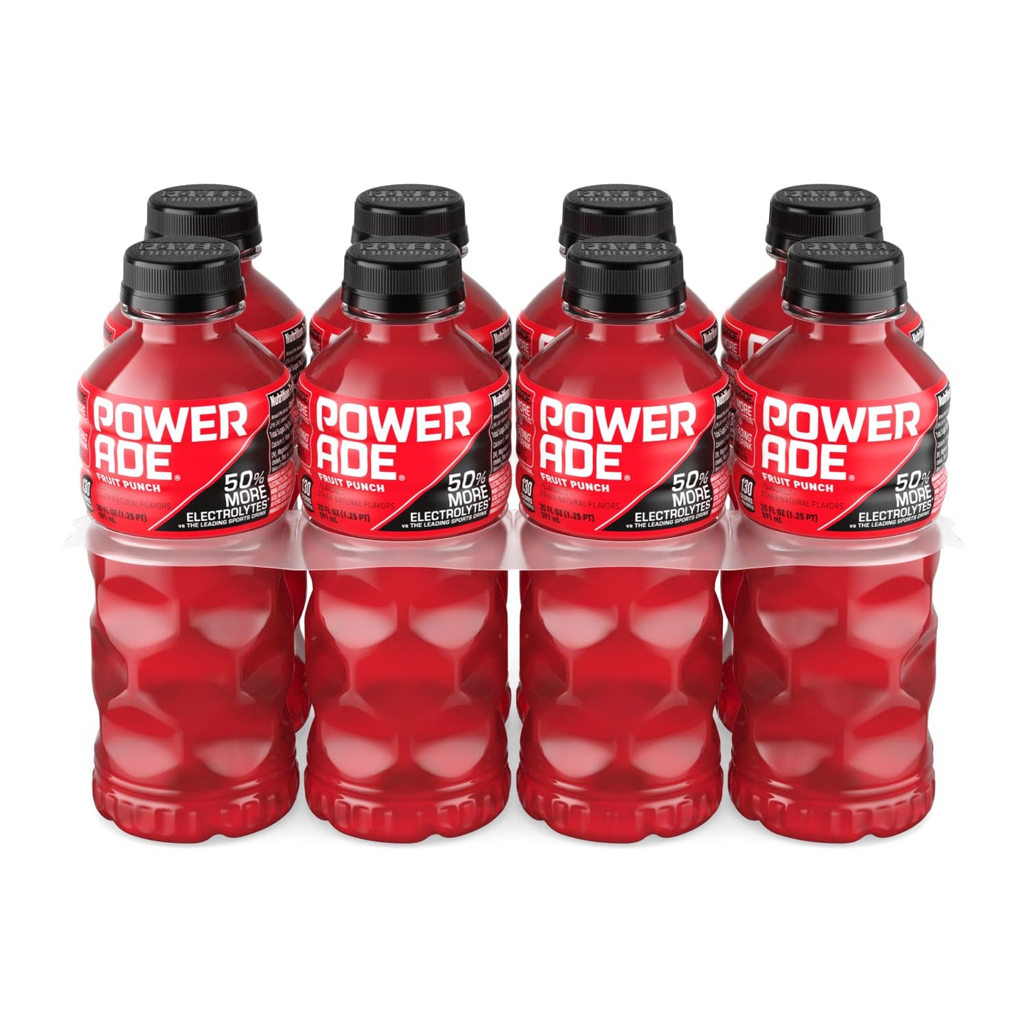 Powerade Fruit Punch – Zero-Sugar Hydration Option for Calorie-Conscious Workdays, 20oz 8 Pack