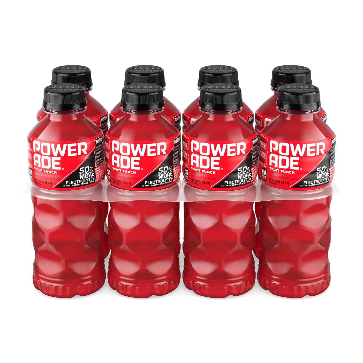 Powerade Fruit Punch – Zero-Sugar Hydration Option for Calorie-Conscious Workdays, 20oz 8 Pack