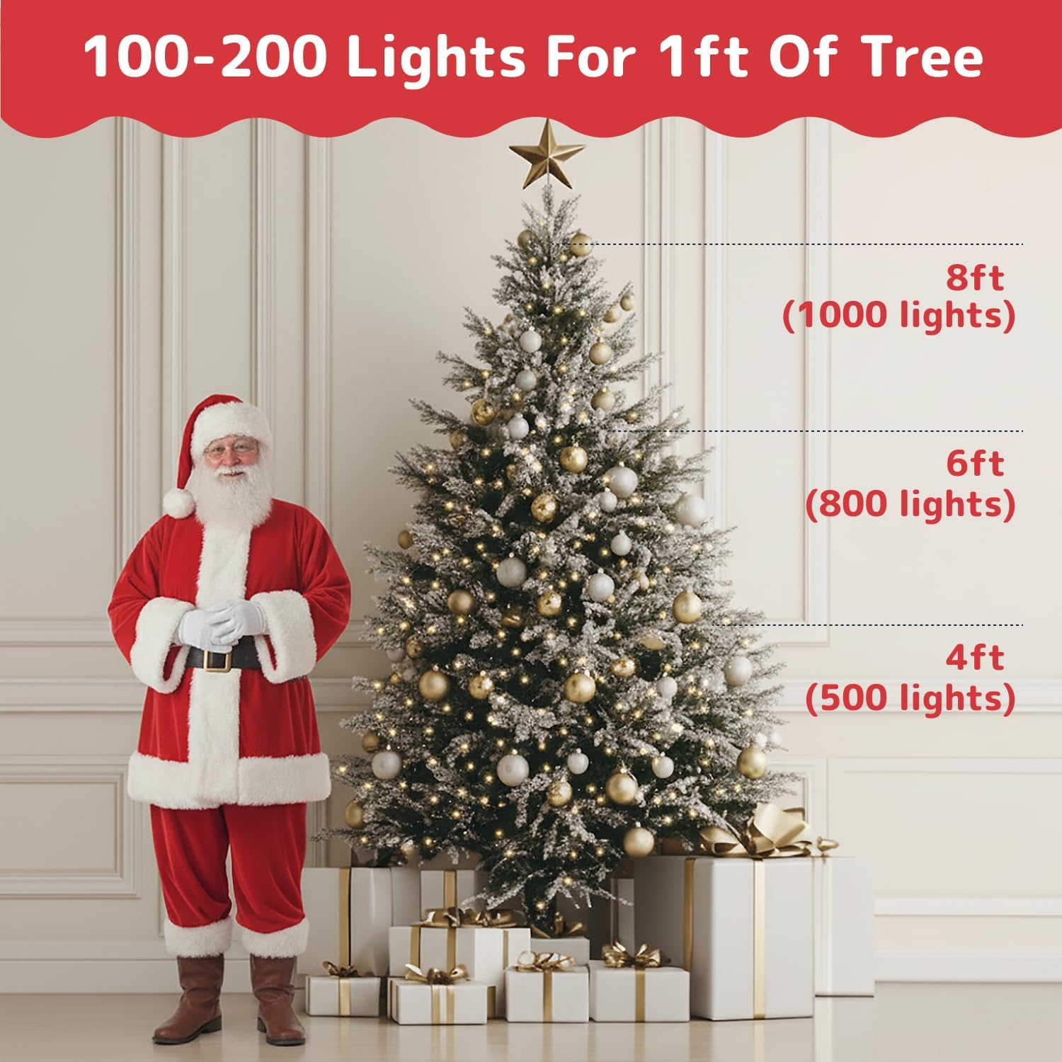 PREXTEX White Wire String Lights as a Ready-to-Give Holiday Gift for Mom, Newlyweds, and First-Time Homeowners, 50 Count