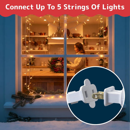 PREXTEX White Wire String Lights as a Ready-to-Give Holiday Gift for Mom, Newlyweds, and First-Time Homeowners, 50 Count