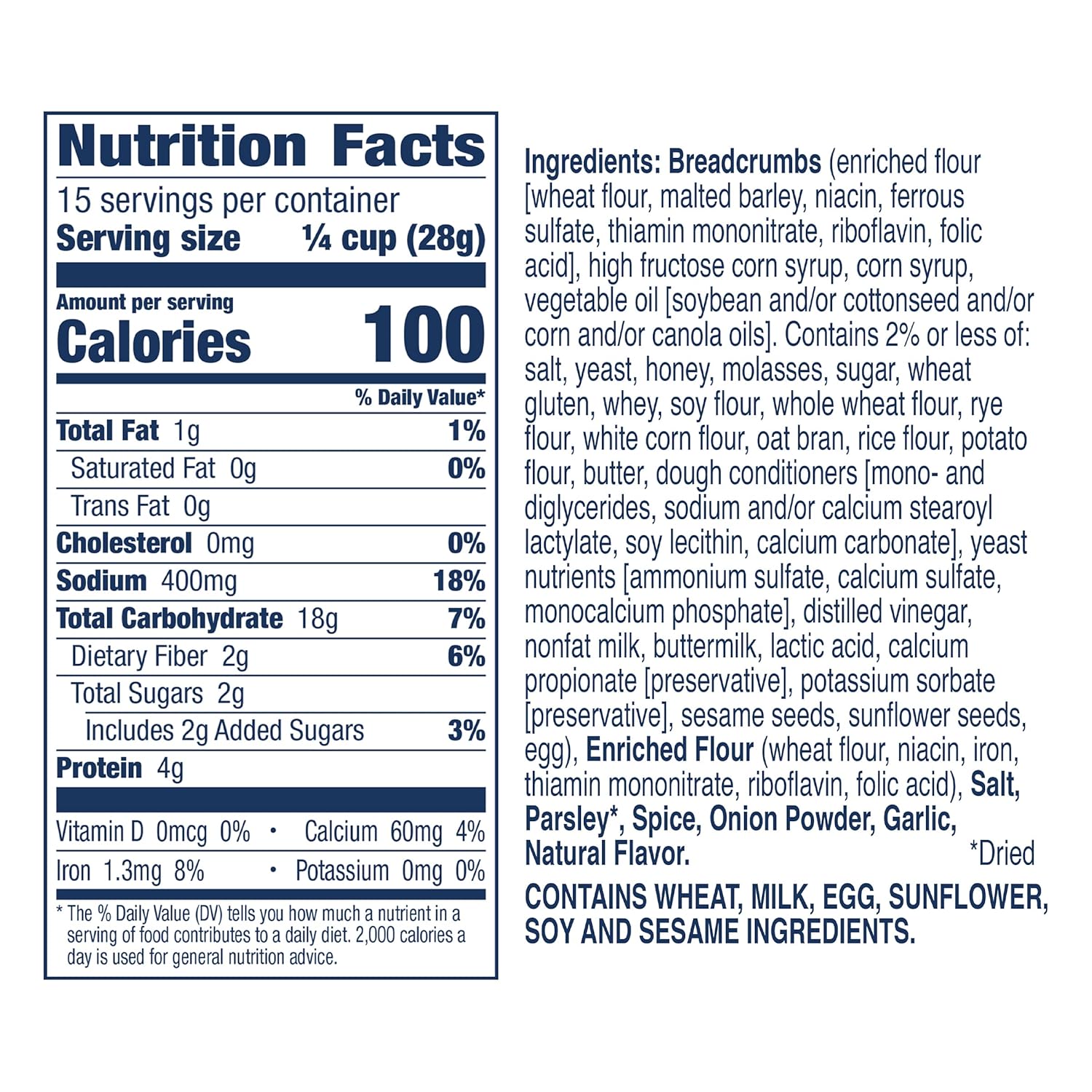Progresso Bread Crumbs Italian Style, Clean Pantry Staple with No Prep Needed, 15 oz