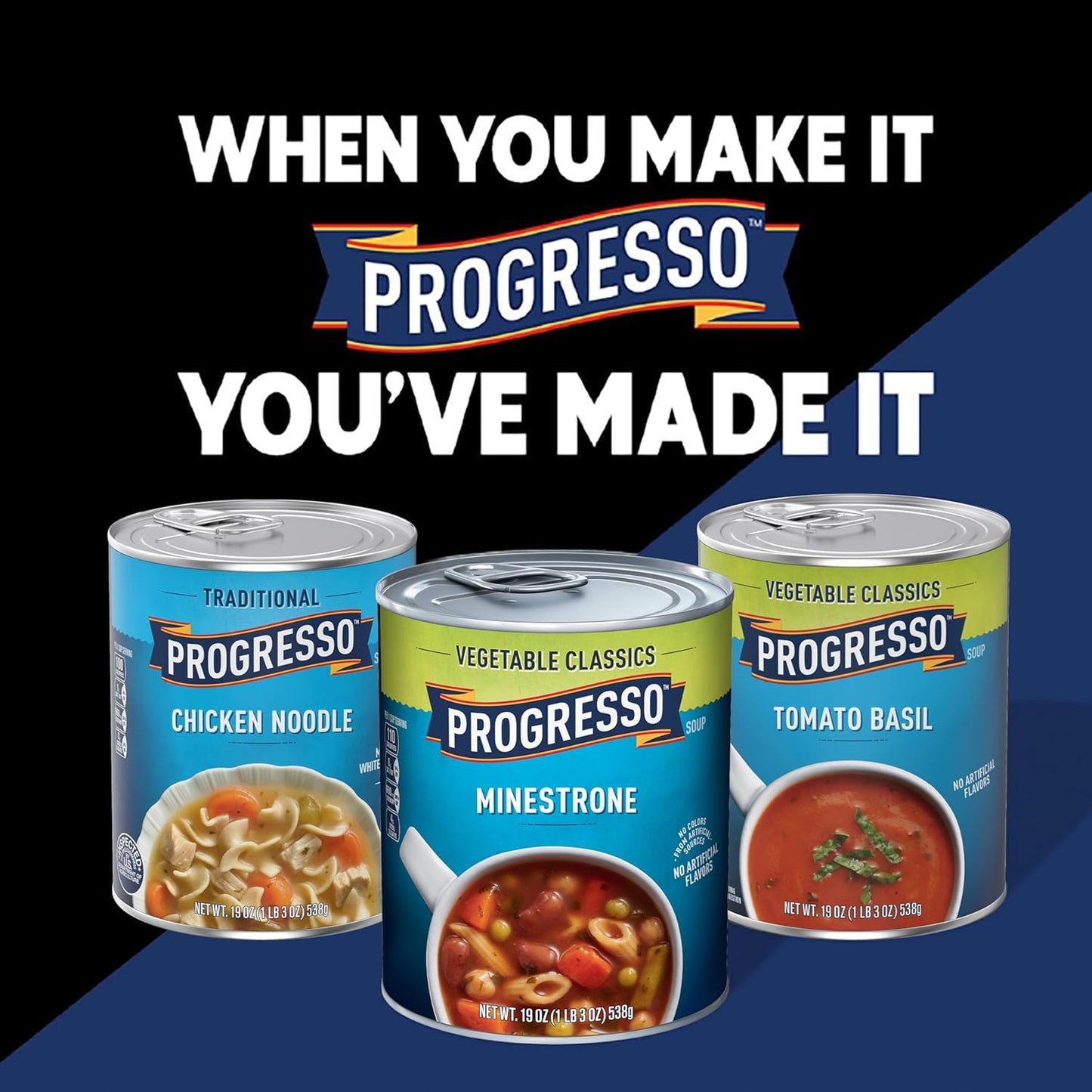 Progresso Protein Mediterranean-Style Meatball and Chicken Soup, Pantry Backup for Camping, Glamping, and Emergency Kits, 18.5 oz
