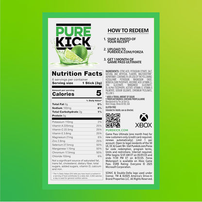 PURE KICK Energy Singles To Go – Clean-Label Energy Boost with Taurine and Ginseng