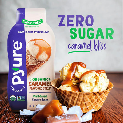 Pyure Organic Caramel Dessert Syrup – Neutral Design Squeeze Bottle for the Minimalist Healthy Home