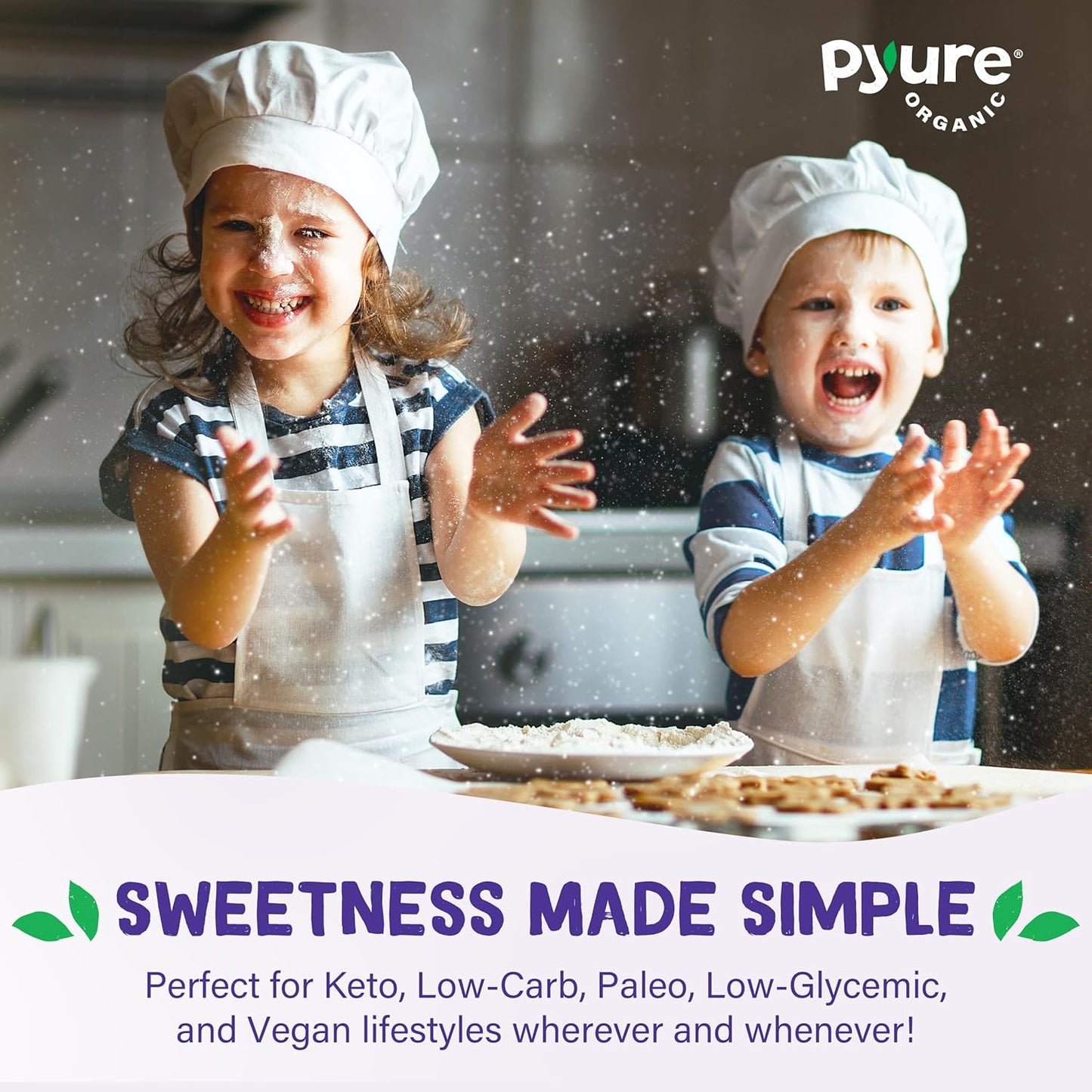 Pyure Organic Stevia Extract Powder – Parent-Approved Baking Sweetener for Kid Treats, USDA Organic