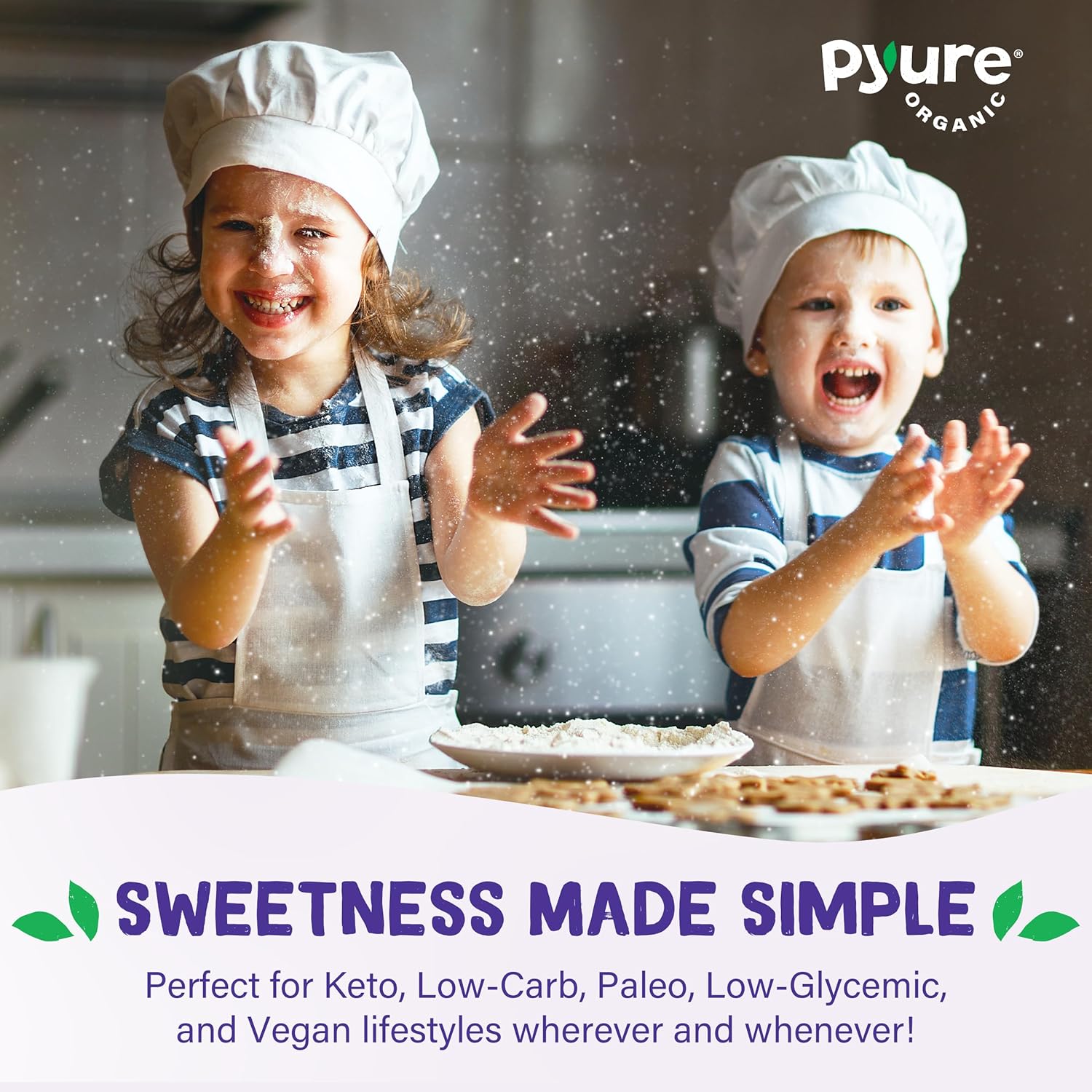 Pyure Organic Stevia Extract Powder – Parent-Approved Baking Sweetener for Kid Treats, USDA Organic