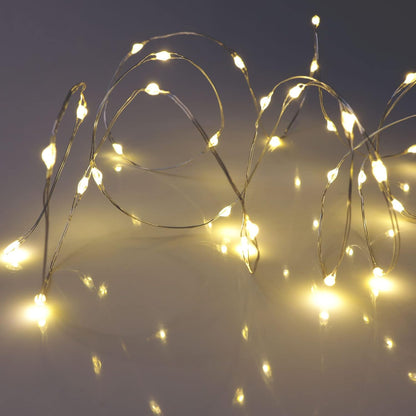 QBIS Battery Fairy Lights Warm White – 6.5ft Silver Wire Mason Jar Lights for Fireplace Glow and Window Sill Ambiance