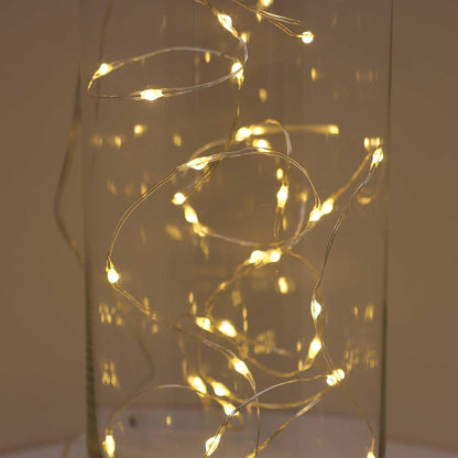 QBIS Battery Fairy Lights Warm White – 6.5ft Silver Wire Mason Jar Lights for Fireplace Glow and Window Sill Ambiance