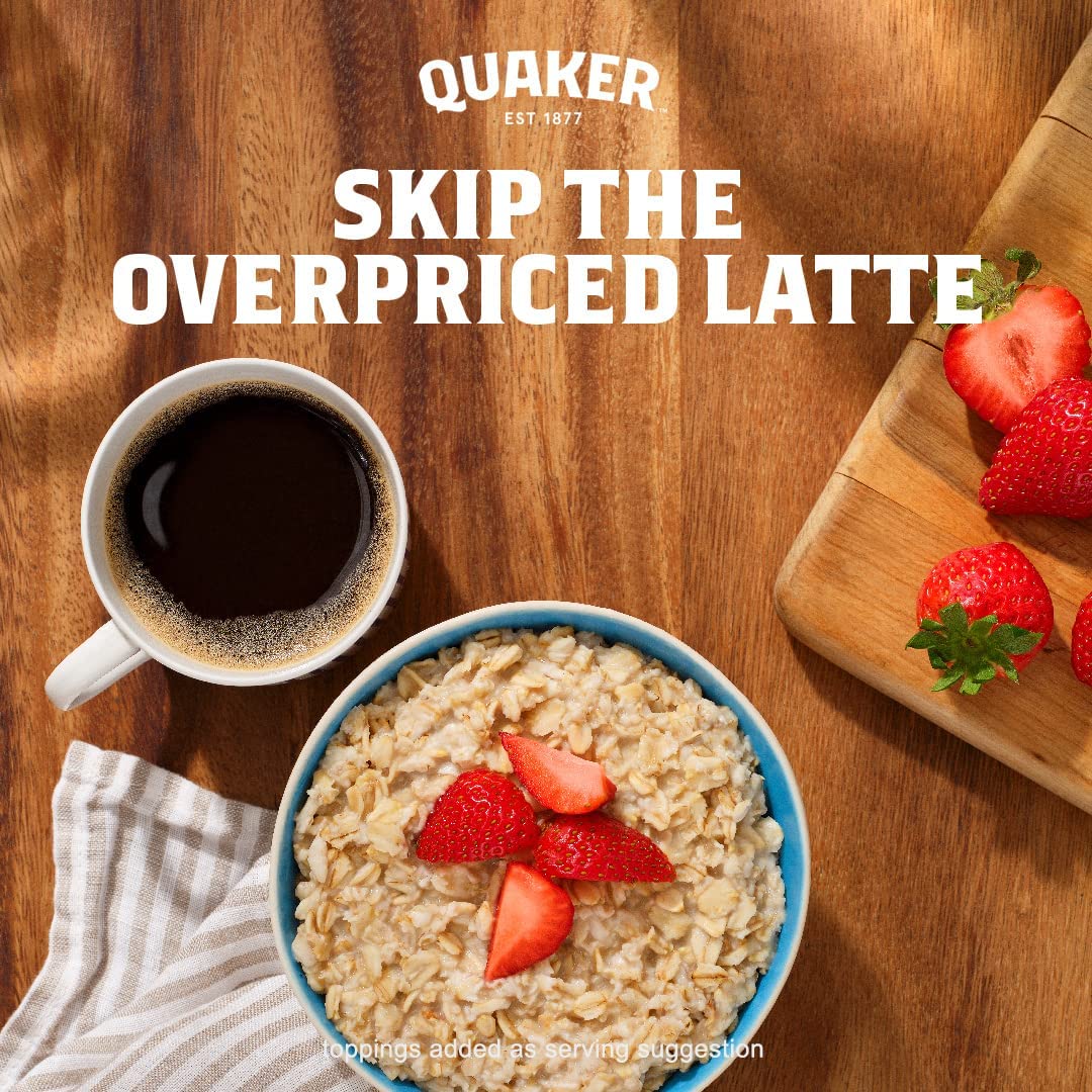 Quaker Steel Cut Instant Oatmeal – Cabin and RV Breakfast with 40g Whole Grains, Quick Microwave Single-Serve
