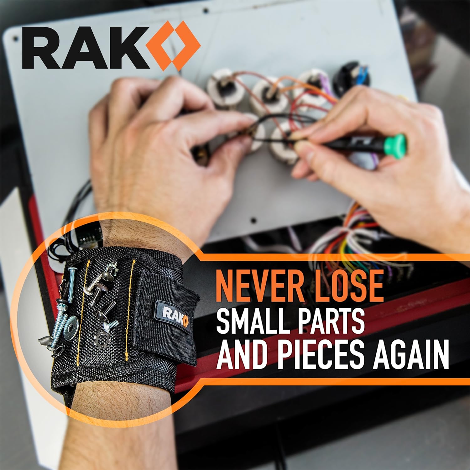 RAK Magnetic Wristband – Drop-Proof Battery Replacement Helper, Secure Magnetic Wrist Strap