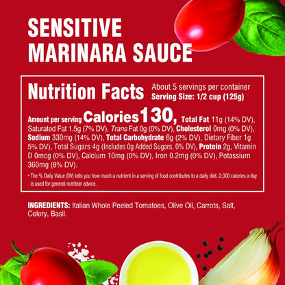 Rao's Homemade Tomato Sauce Sensitive Formula – Imported Italian Sauce for the Discerning Chef
