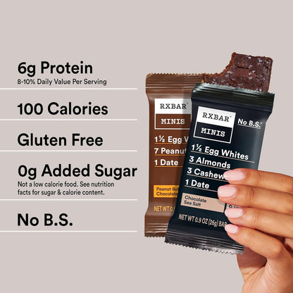 RXBAR Minis Protein Bars – Clean Ingredient Snack for Balanced Lifestyle Goals, Soft Baked Mini Format