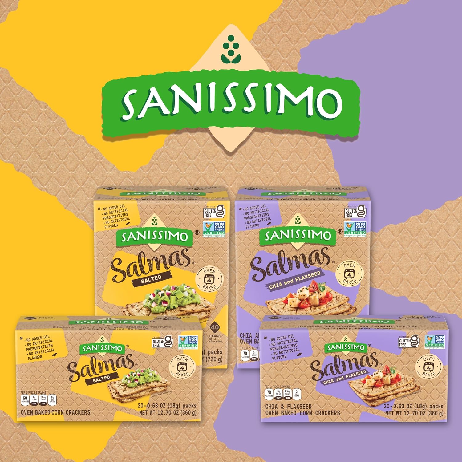 Sanissimo Salmas Salted – Neutral Base Crackers for Effortless Charcuterie Styling