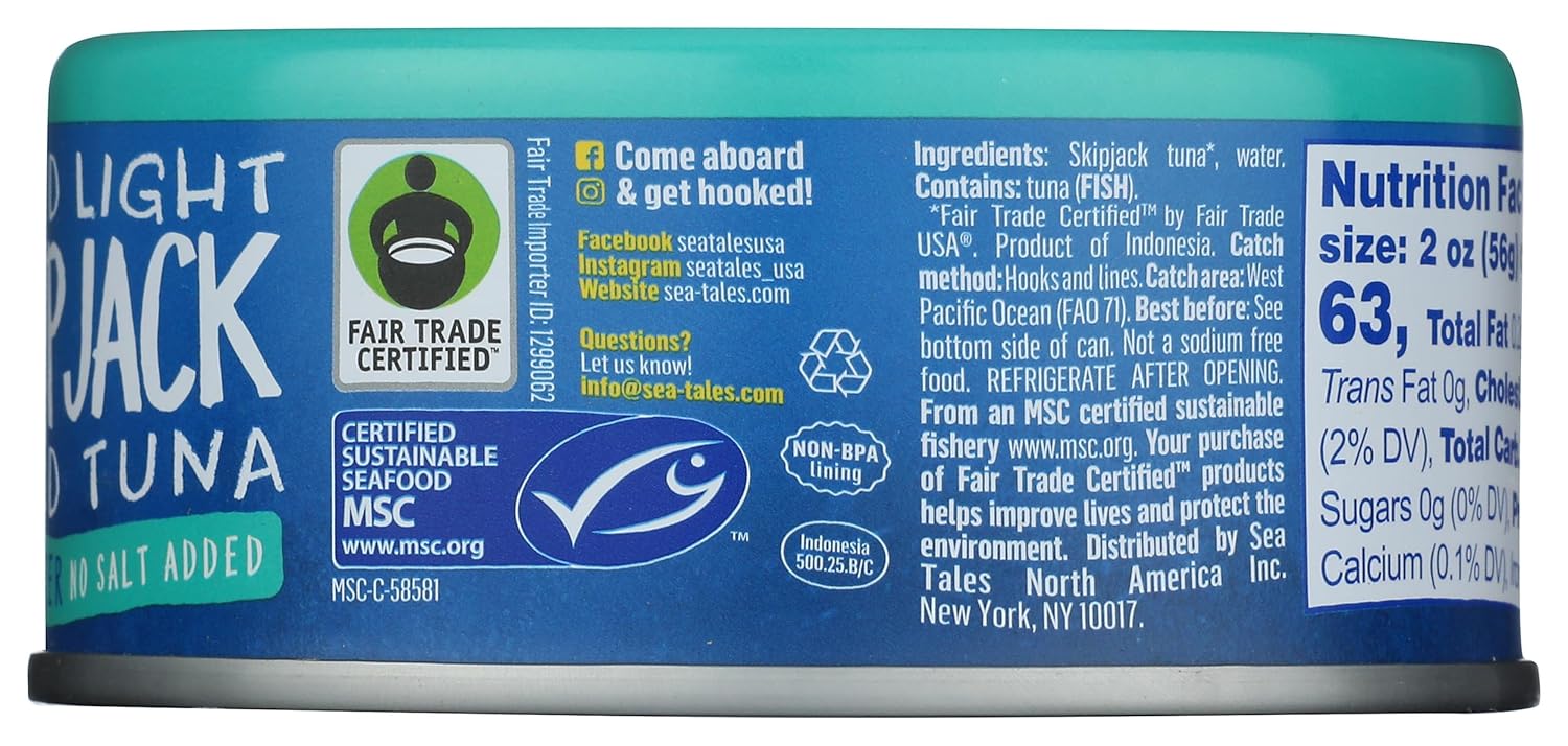 Sea Tales No Salt Added Tuna in Water – Quick Protein Boost for Weekly Meal Prep Containers