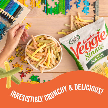 Sensible Portions Garden Veggie Straws Multipack for Picky Eaters, Two-Flavor Single-Serve Bags for School