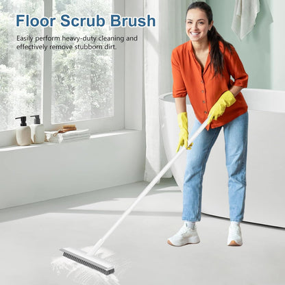 SetSail 2 in 1 Floor Scrape and Scrub Brush with Long Extendable Handle, Heavy Duty Brush for Bathroom Kitchen Garage Outdoor Surfaces