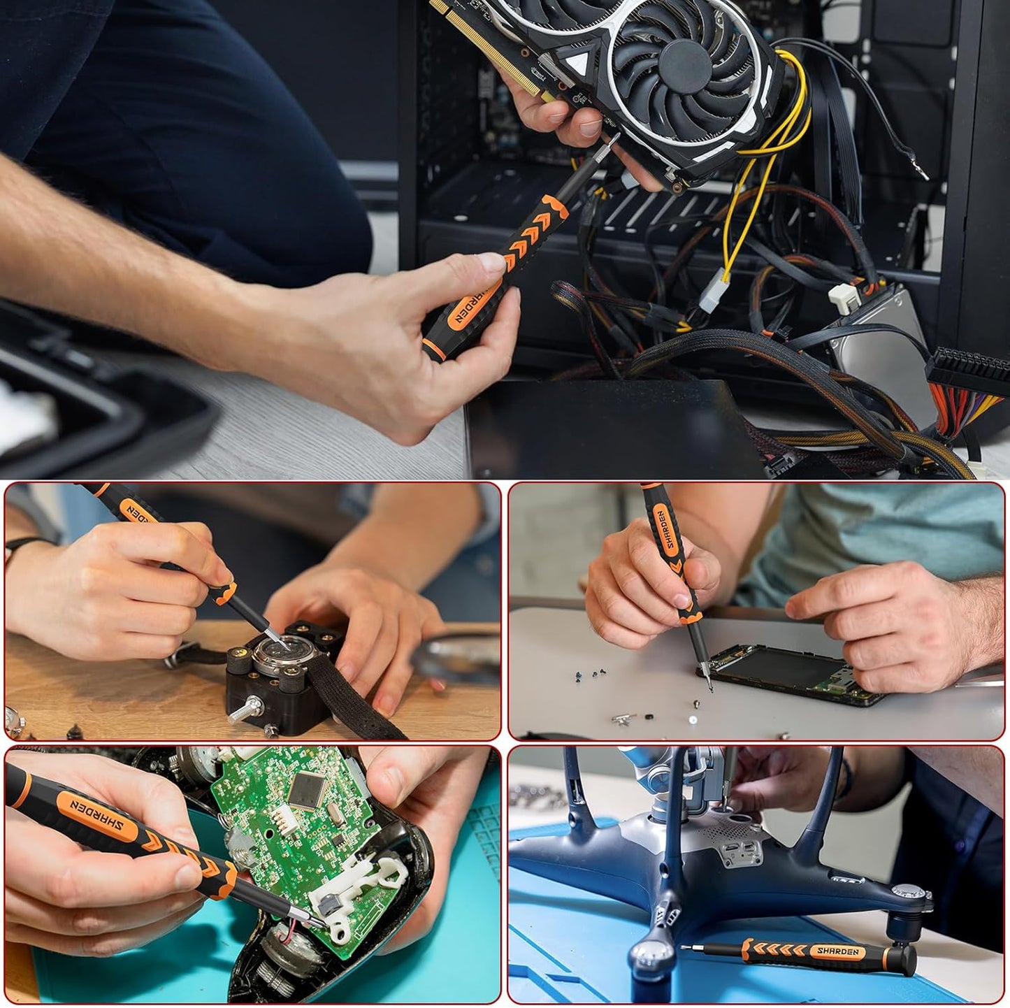 SHARDEN Precision Driver Kit with Case – Holiday Gift for Men Who Tinker, Gamer and Tech Repair