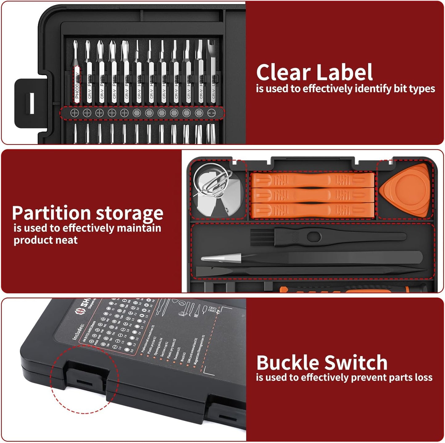SHARDEN Precision Driver Kit with Case – Holiday Gift for Men Who Tinker, Gamer and Tech Repair