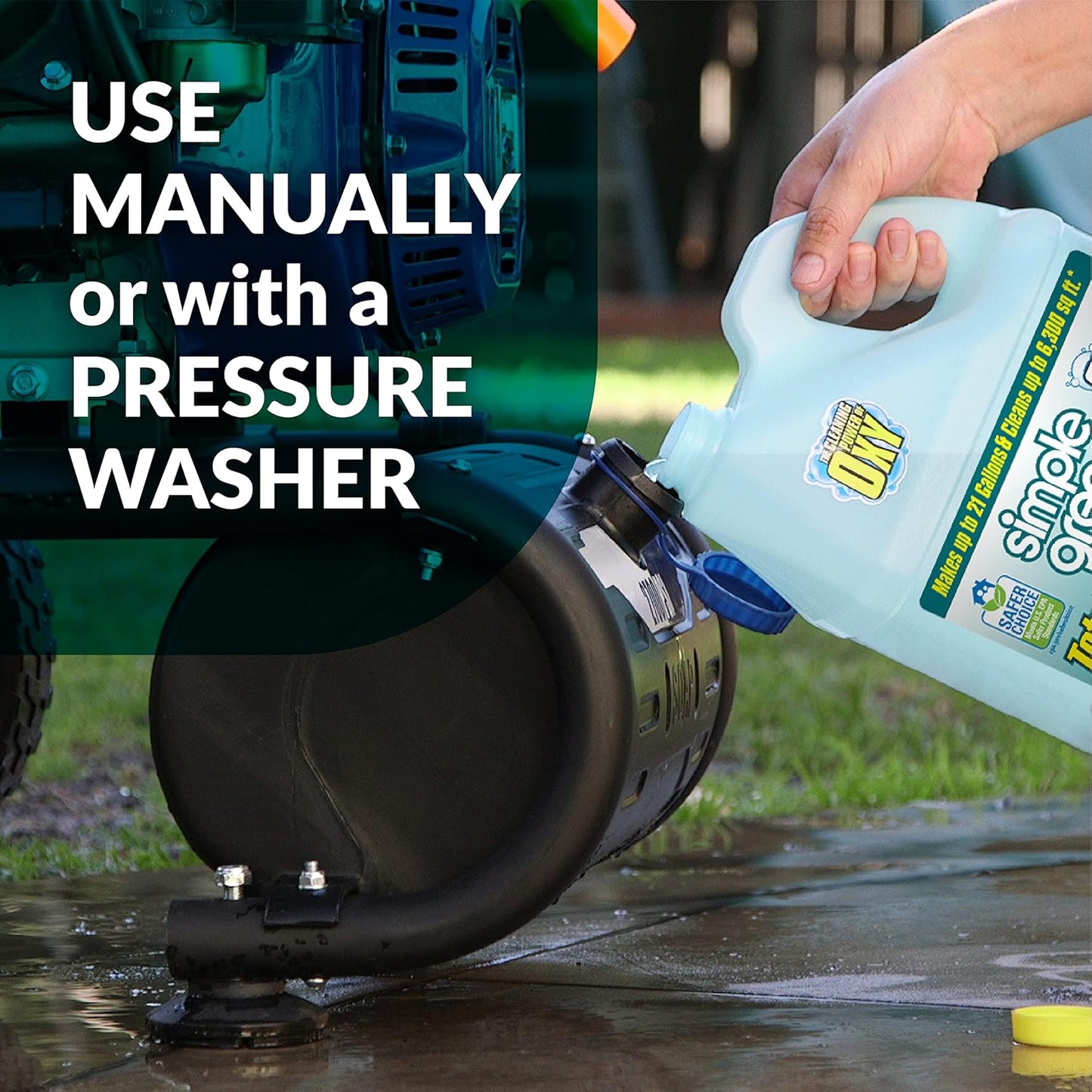 Simple Green Oxy Solve Pressure Washer Soap – 1 Gal Non-Toxic Outdoor Cleaner for Kid-Friendly Yards