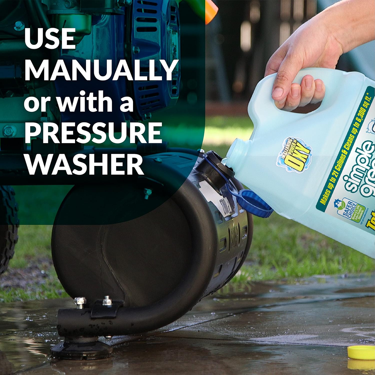 Simple Green Oxy Solve Pressure Washer Soap – 1 Gal Non-Toxic Outdoor Cleaner for Kid-Friendly Yards