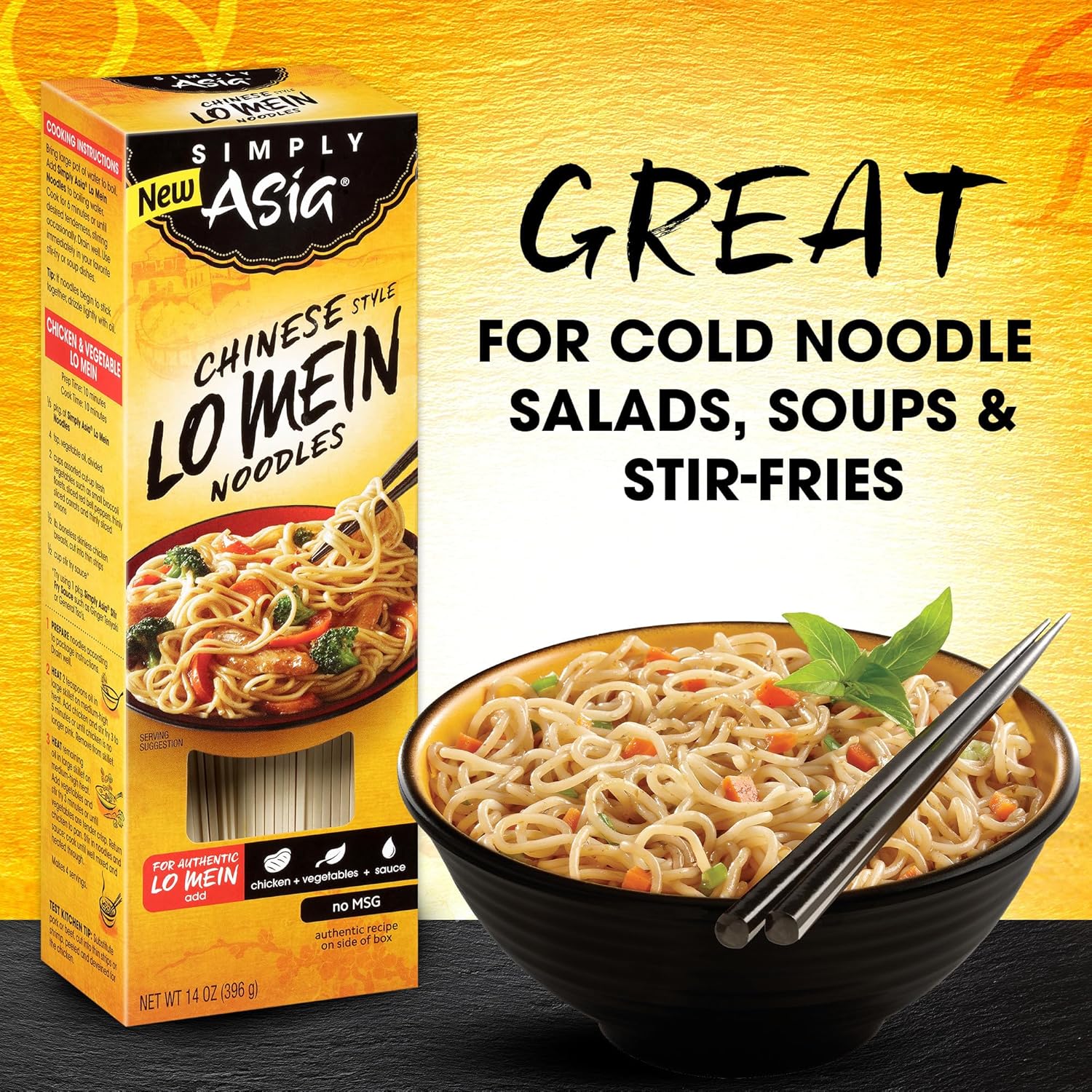Simply Asia Lo Mein Noodles, Chinese Style – Thick Sauce-Absorbing Texture for Authentic Lo Mein at Home
