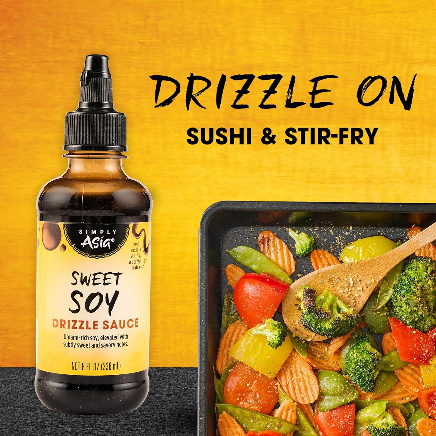 Simply Asia Sweet Soy Drizzle Sauce — Better-For-You Gluten-Free Drizzle for Balanced Home Cooking, 8 fl oz