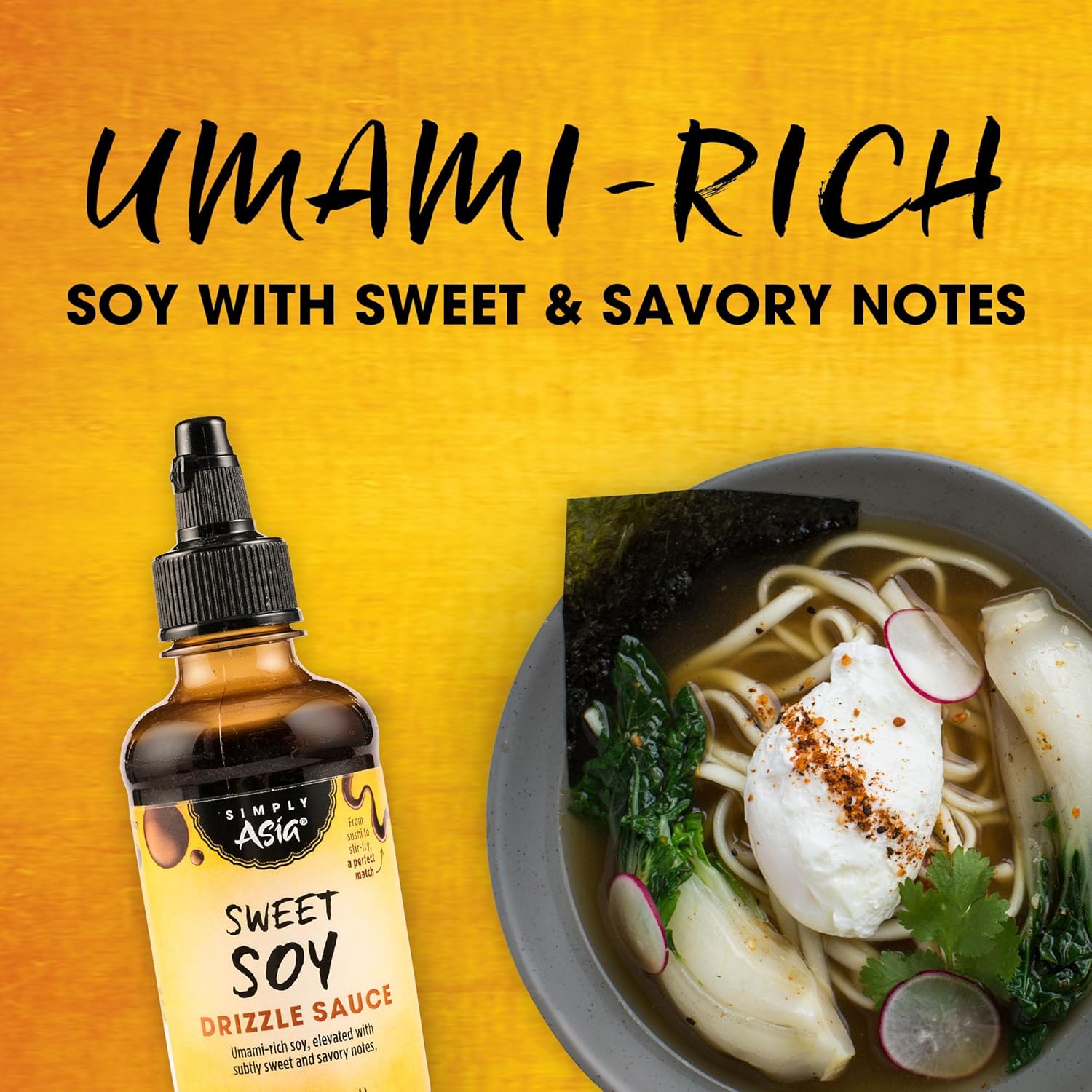 Simply Asia Sweet Soy Drizzle Sauce — Better-For-You Gluten-Free Drizzle for Balanced Home Cooking, 8 fl oz