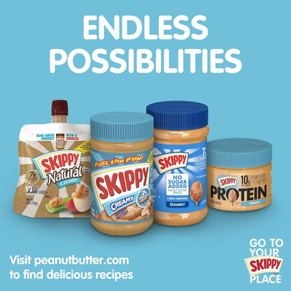 SKIPPY Natural Super Chunk Peanut Butter Spread – Tree Nut Free and Gluten Free Spread for Kids Lunch Boxes, 40 oz Jar