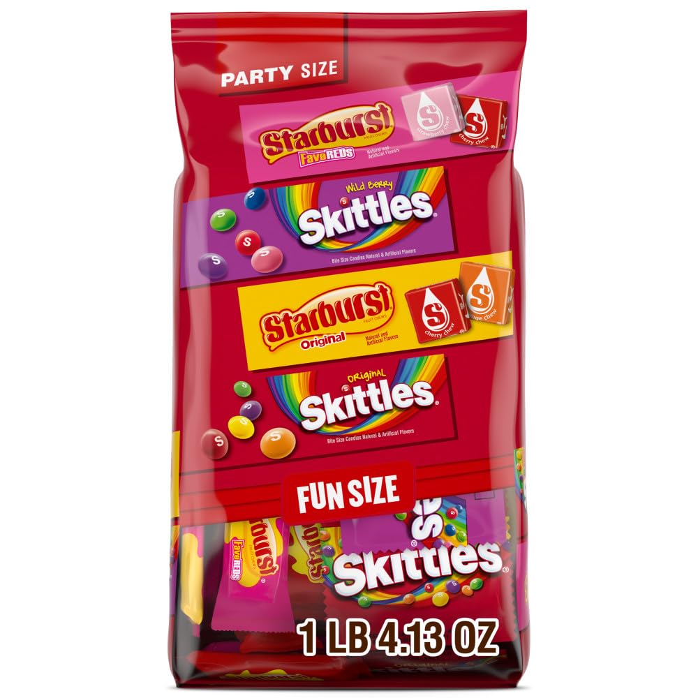 SKITTLES Individually Wrapped Fun Size Candy – Kids Movie Night Snack, Party Favor & Church Treat Bag, 26.46 oz