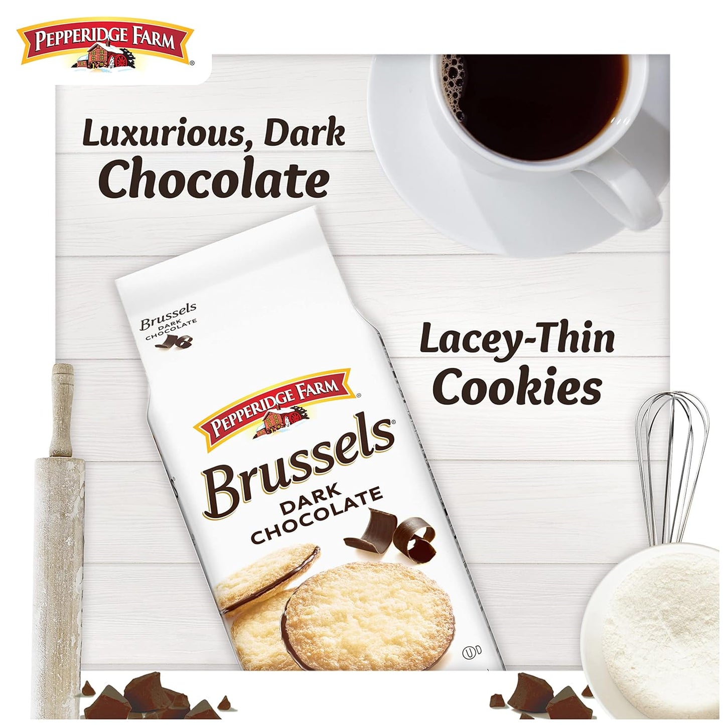 smooth layer of luxurious dark chocolate sandwiched onto each cookie