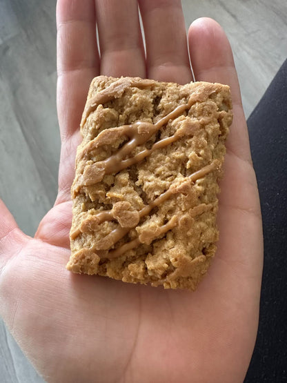soft-baked oat square texture in a sturdy, individually wrapped bar