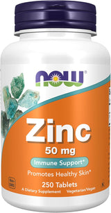 NOW Foods Zinc Gluconate 50 mg – Effortless Daily Tablet for Busy Productivity Routines, 100 Tablets