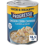 Progresso Chicken Corn Chowder with Bacon Flavor — Shelf Stable Soup for Busy Family Schedules and After-School Meals, 18.5 oz