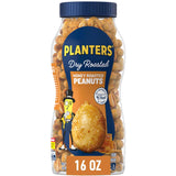 PLANTERS Honey Roasted Peanuts Desk Drawer Protein Snack, Mindful Sweet and Salty Office Jar, 16oz