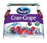 Ocean Spray Cran-Grape Juice, Commute Companion Bottles for Busy Professionals, 10 oz (Pack of 6)