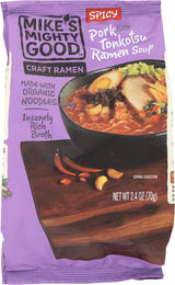 Mike's Mighty Good Spicy Tonkotsu Pack – Compact Trail-Compatible Lunch for Hikers, 2.4 oz Warming Spicy Refuel