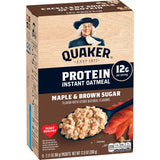 Quaker Protein Instant Oatmeal Maple Brown Sugar – Lightweight On-the-Go Breakfast for Hiking and Outdoor Adventures, Maple Brown Sugar