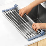 MECHEER Foldable Sink Drying Station – Matte-Gray Kitchen Decor Piece That Doubles as a Trivet