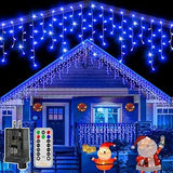 Ollny Holiday Gift Icicle Lights for Mom and Dad 8 Modes Dimmable Hanging Lights for Grandparents Front Porch Setup