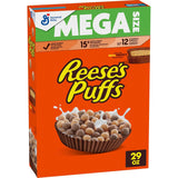 REESE'S PUFFS Crunchy Corn Puff Cereal, 29 oz – Fun Chocolate Peanut Butter Breakfast for Picky Eaters and Lunchbox Packing