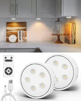 Slim Stick-On Puck Lights — Simple RGB Accent Lighting for Intentional, Uncluttered Spaces