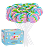 Rainbow Twisty & Swirl Lollipops 32pk – Low Calorie Individually Sealed Lollipops for Portion Controlled Treats