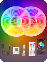 Neon Rope Lights 20ft RGB Neon Rope – Holiday Gift for Teens & Gamers, Music Sync Party Light, Remote & App Controlled