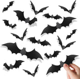 Piteno® Ready-to-Gift Halloween Bat Pack, 140 3D PVC Wall Stickers for Coworkers, Neighbors, and Seasonal Decor Enthusiasts