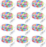 Minetom Twinkle String Lights for Covered Porch and Garden Party, IP65 Waterproof Battery Operated Fairy Lights 12 Pack