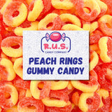 RUS Candy Company Peach Ring Gummies 2-Pack 8 oz Bags – Mess-Free Picnic and Park Snack for On-the-Go Families