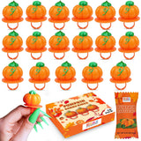 Pumpkin Candy 3D Ring Pops – Tamper Evident Individually Wrapped Lollipops for School Party and Daycare