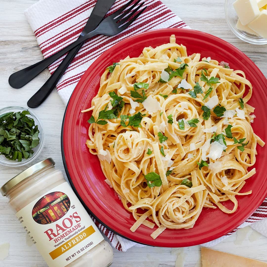 two flavor variants: classic alfredo and roasted garlic alfredo