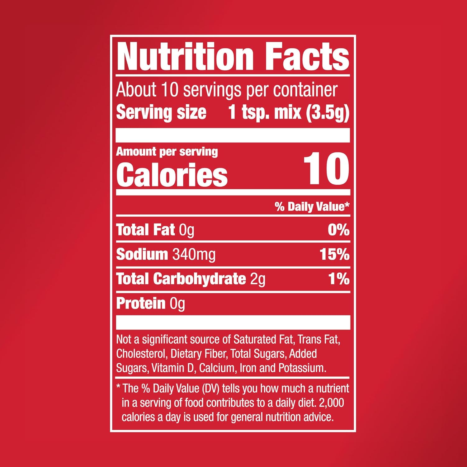 yields approximately 10 servings per packet